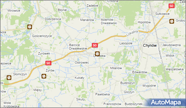 mapa Drwalew gmina Chynów, Drwalew gmina Chynów na mapie Targeo