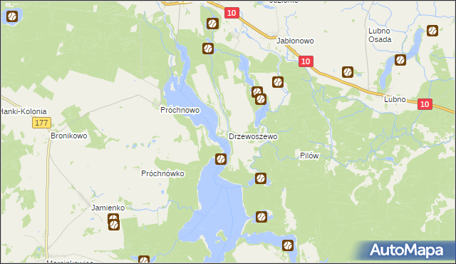 mapa Drzewoszewo, Drzewoszewo na mapie Targeo