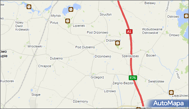 mapa Drzonówko, Drzonówko na mapie Targeo