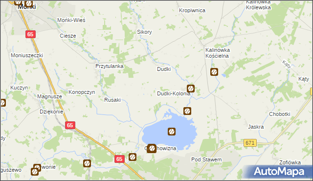 mapa Dudki-Kolonia, Dudki-Kolonia na mapie Targeo