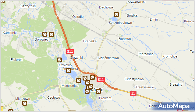 mapa Dziećmierowo, Dziećmierowo na mapie Targeo
