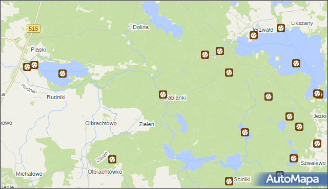 mapa Fabianki gmina Susz, Fabianki gmina Susz na mapie Targeo