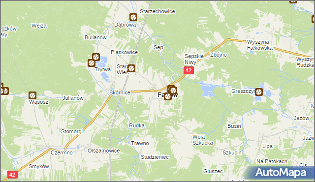 mapa Fałków, Fałków na mapie Targeo