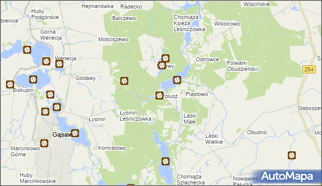 mapa Folusz gmina Gąsawa, Folusz gmina Gąsawa na mapie Targeo