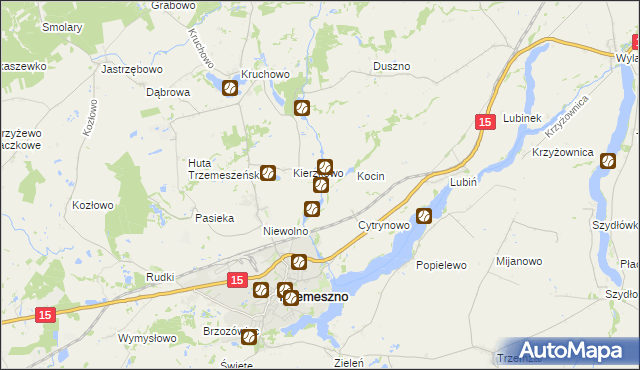 mapa Folusz gmina Trzemeszno, Folusz gmina Trzemeszno na mapie Targeo