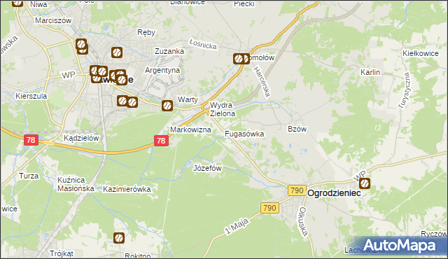 mapa Fugasówka, Fugasówka na mapie Targeo