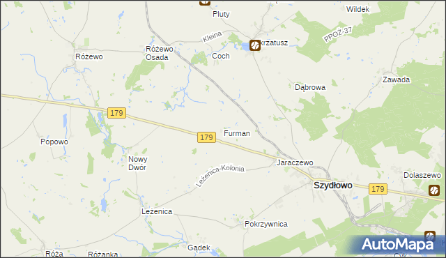 mapa Furman, Furman na mapie Targeo