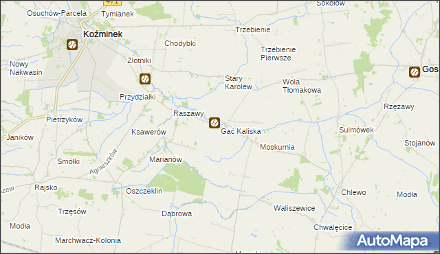mapa Gać Kaliska, Gać Kaliska na mapie Targeo