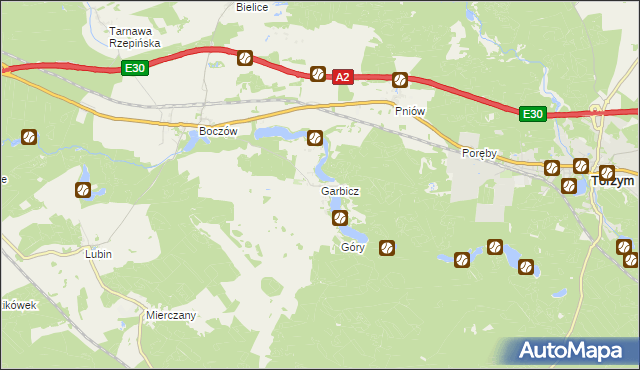 mapa Garbicz, Garbicz na mapie Targeo