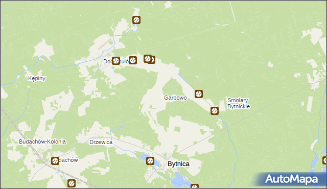 mapa Garbowo gmina Bytnica, Garbowo gmina Bytnica na mapie Targeo