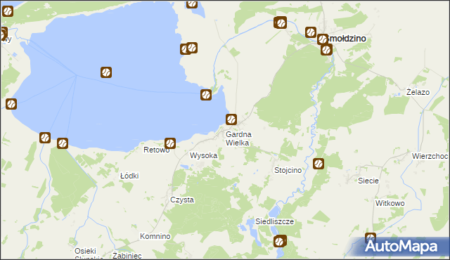 mapa Gardna Wielka, Gardna Wielka na mapie Targeo