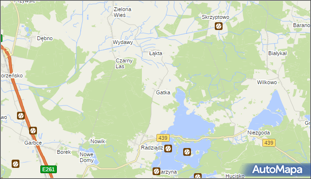 mapa Gatka gmina Żmigród, Gatka gmina Żmigród na mapie Targeo