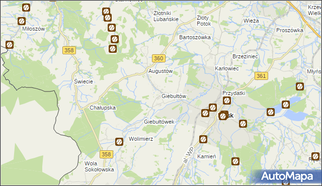 mapa Giebułtów gmina Mirsk, Giebułtów gmina Mirsk na mapie Targeo