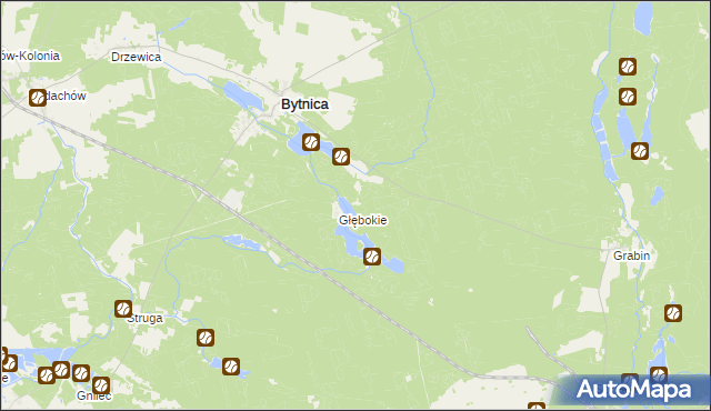 mapa Głęboczek gmina Bytnica, Głęboczek gmina Bytnica na mapie Targeo