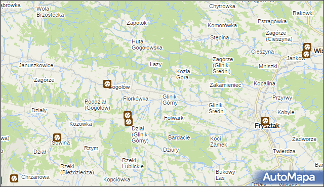 mapa Glinik Górny, Glinik Górny na mapie Targeo