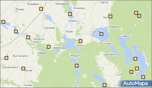 mapa Głowin, Głowin na mapie Targeo
