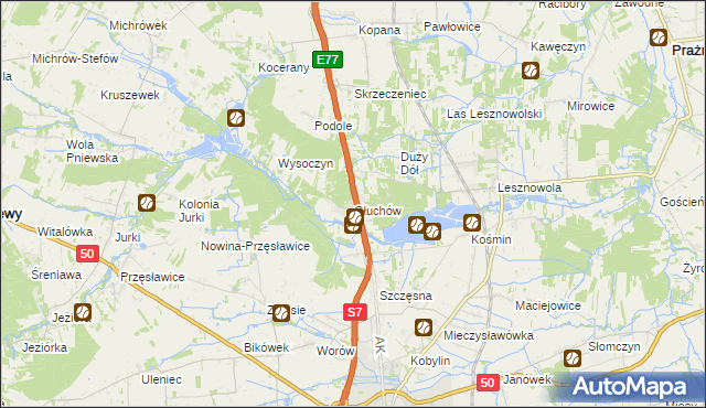 mapa Głuchów gmina Grójec, Głuchów gmina Grójec na mapie Targeo
