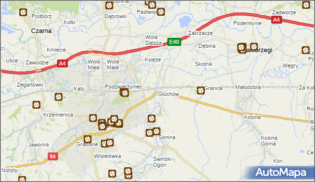 mapa Głuchów gmina Łańcut, Głuchów gmina Łańcut na mapie Targeo
