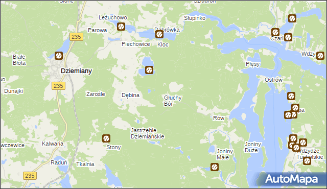 mapa Głuchy Bór, Głuchy Bór na mapie Targeo