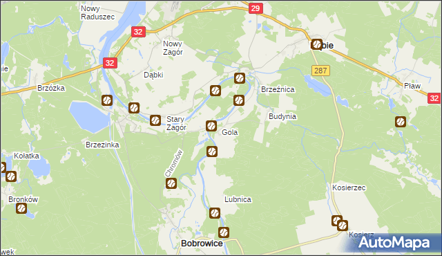 mapa Gola gmina Dąbie, Gola gmina Dąbie na mapie Targeo
