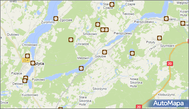 mapa Gołubie, Gołubie na mapie Targeo