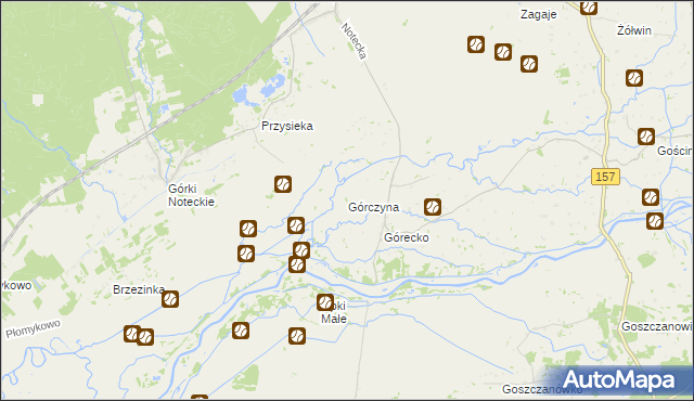 mapa Górczyna gmina Zwierzyn, Górczyna gmina Zwierzyn na mapie Targeo