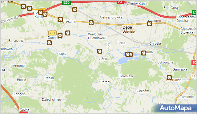 mapa Górki gmina Dębe Wielkie, Górki gmina Dębe Wielkie na mapie Targeo