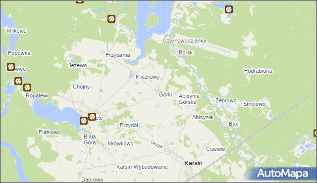 mapa Górki gmina Karsin, Górki gmina Karsin na mapie Targeo