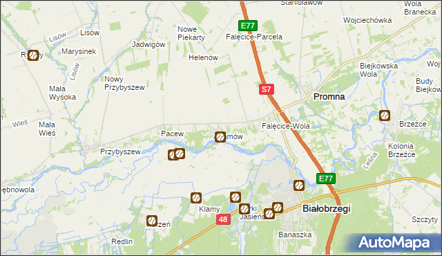 mapa Góry gmina Promna, Góry gmina Promna na mapie Targeo