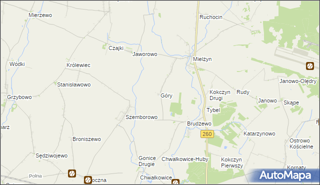 mapa Góry gmina Strzałkowo, Góry gmina Strzałkowo na mapie Targeo