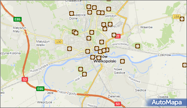 mapa Gorzów Wielkopolski, Gorzów Wielkopolski na mapie Targeo