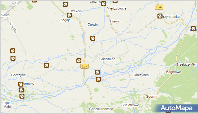 mapa Gościmiec, Gościmiec na mapie Targeo