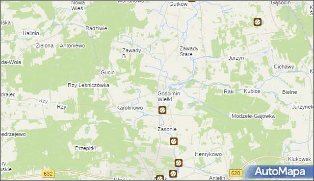 mapa Gościmin Wielki, Gościmin Wielki na mapie Targeo