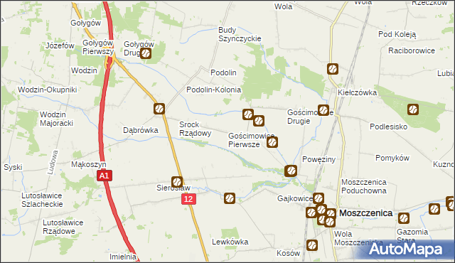 mapa Gościmowice Pierwsze, Gościmowice Pierwsze na mapie Targeo