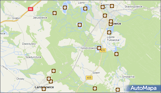 mapa Goszczowice, Goszczowice na mapie Targeo