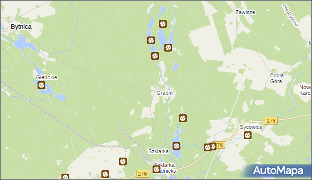 mapa Grabin gmina Bytnica, Grabin gmina Bytnica na mapie Targeo