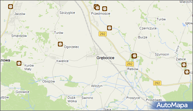 mapa Grębocice, Grębocice na mapie Targeo