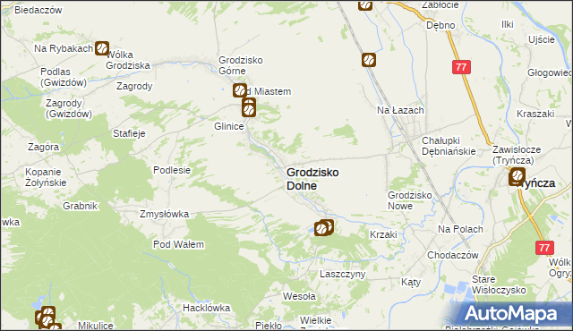mapa Grodzisko Dolne, Grodzisko Dolne na mapie Targeo