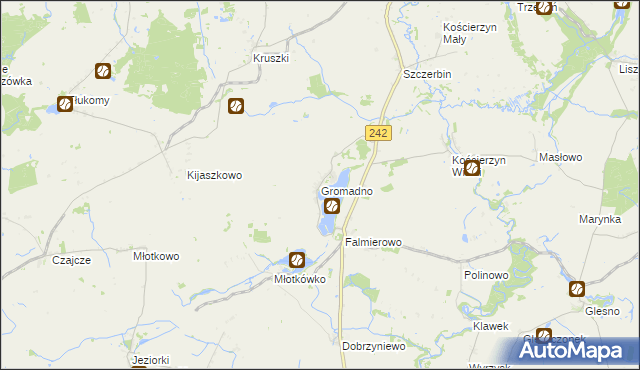 mapa Gromadno gmina Wyrzysk, Gromadno gmina Wyrzysk na mapie Targeo
