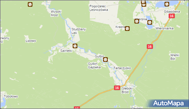 mapa Gulbin, Gulbin na mapie Targeo