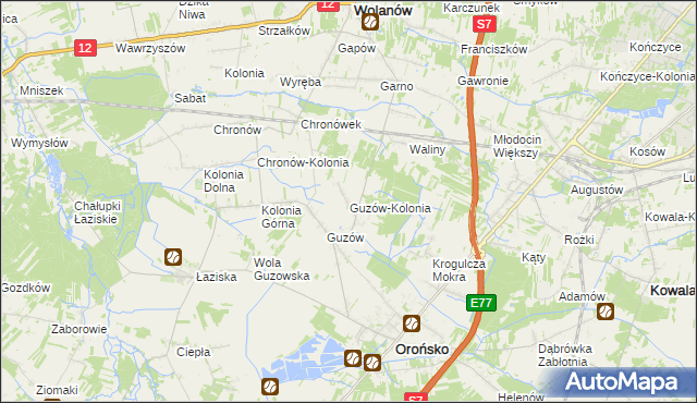 mapa Guzów-Kolonia, Guzów-Kolonia na mapie Targeo