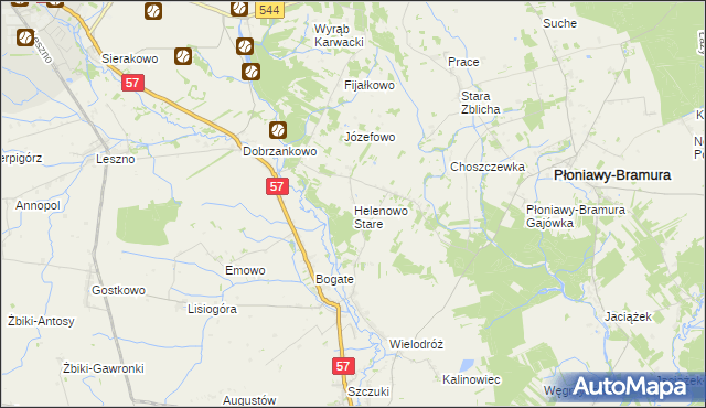 mapa Helenowo Stare, Helenowo Stare na mapie Targeo