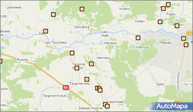 mapa Hermany, Hermany na mapie Targeo