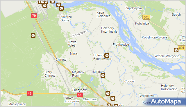 mapa Holendry Piotrkowskie, Holendry Piotrkowskie na mapie Targeo