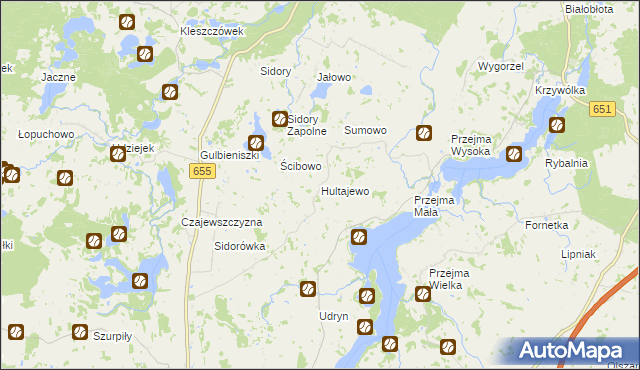 mapa Hultajewo, Hultajewo na mapie Targeo