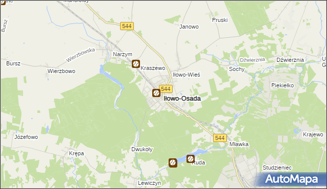 mapa Iłowo-Osada, Iłowo-Osada na mapie Targeo