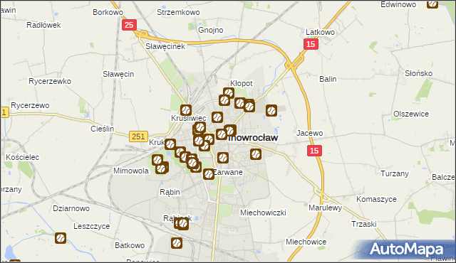 mapa Inowrocławia, Inowrocław na mapie Targeo