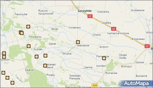 mapa Iwanowice, Iwanowice na mapie Targeo