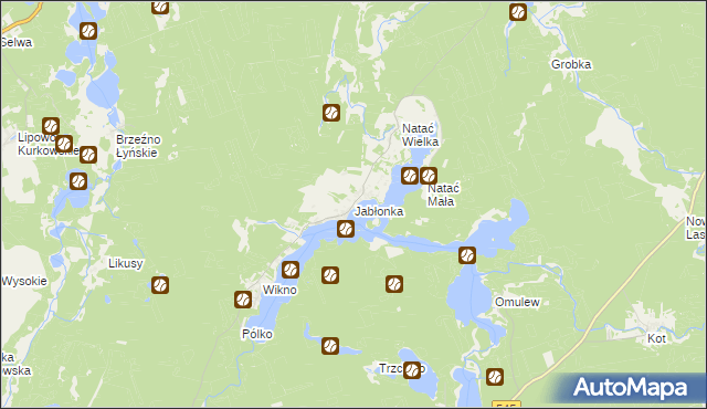 mapa Jabłonka gmina Nidzica, Jabłonka gmina Nidzica na mapie Targeo
