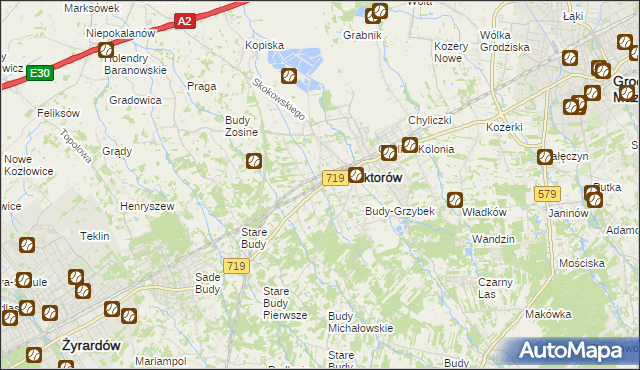 mapa Jaktorów-Kolonia, Jaktorów-Kolonia na mapie Targeo